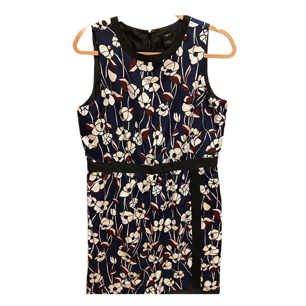 Ann Taylor Sz 10P Spring Dress NWT Blue/Burgundy